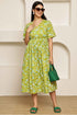 Garden Escape Green Jaipuri Printed Western Dress