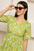 Garden Escape Green Jaipuri Printed Western Dress