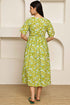 Garden Escape Green Jaipuri Printed Western Dress