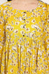 Golden Petal Elegance Jaipuri Printed Western Dress