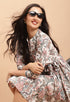 White Pure Cambric Cotton Jaipuri Printed Dress