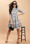 White Pure Cambric Cotton Jaipuri Printed Dress