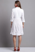 Load image into Gallery viewer, White Pure Cambric Cotton Embroidered Dress