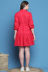 Pink Cotton Solid Western Dress