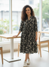 Women Black Pure Cotton Jaipuri Printed Western Dress