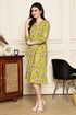 Emerald Petal Cotton Jaipuri Printed Dress