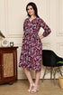 Burgundy Blossom Cotton Jaipuri Printed Dress