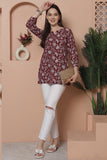 Maroon Pure Cotton Foil Printed Tunic