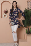 Blue Cotton Floral Printed Tunic