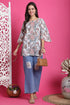 White Pure Cotton Floral Printed Tunic