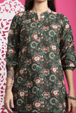 Green Pure Cotton Floral Printed Tunic