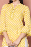 Yellow Pure Cotton Bandhani Printed Tunic