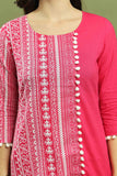 Pink Women Pure Cotton Jaipuri Printed Tunic