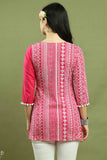 Pink Women Pure Cotton Jaipuri Printed Tunic