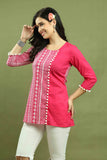 Pink Women Pure Cotton Jaipuri Printed Tunic