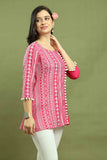 Pink Women Pure Cotton Jaipuri Printed Tunic