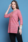 Pink Cotton Jaipuri Printed Tunic