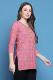 Pink Cotton Jaipuri Printed Tunic