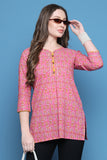 Pink Cotton Jaipuri Printed Tunic