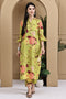 Parrot Green Cotton Jaipuri Printed Straight Kurta With Pant