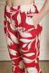 Women Red & Off White Cotton Botanical Floral Printed Kurta With Pant
