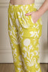 Women Lemon Yellow & White Cotton Botanical Floral Printed Kurta With Pant