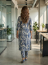 Midnight Waves Cotton Botanical Floral Printed Kurta With Pant