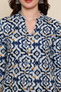 Blue Blossom Geometric Printed  Kurta With Pant