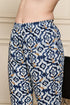 Blue Blossom Geometric Printed  Kurta With Pant