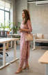 Stylish pink Jaipuri Printed Kurta  With Pant