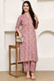 Stylish pink Jaipuri Printed Kurta  With Pant