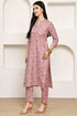 Stylish pink Jaipuri Printed Kurta  With Pant