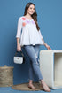 White Pure Cotton Patch Work Embroidered Short Top