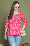 Pink Pure Cotton Jaipuri Printed Short Top