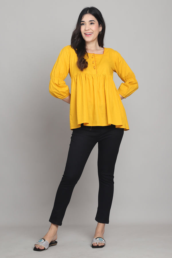 Women Pure Cotton Solid Short Top