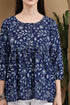 Garden Vibes Blue Cotton Jaipuri Printed Short Top