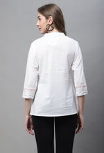 Load image into Gallery viewer, Off White Pure cotton Solid Short Top