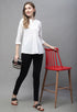 Off White Pure cotton Solid Short Top