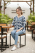 Navy Blue Pure cotton Jaipuri Printed Short Top