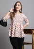 Beige Pure cotton Jaipuri Printed Short Top