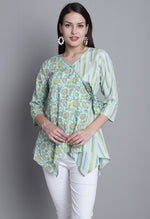 Load image into Gallery viewer, Sea Green Pure cotton Jaipuri Printed Short Top