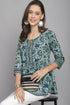 Sea Green Pure Cotton Floral Printed Short Top