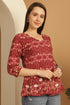 Magenta Pure Cotton Jaipuri Printed Short Top