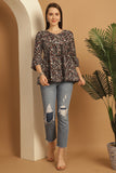 Multicolor Pure Cotton Floral Printed Short Top