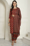 Maroon Pure Cotton Embroidered Straight Kurta & Pant With Dupatta