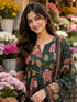 Green Cotton Floral Printed Kurta & Pant With Dupatta