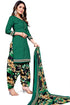 Green Cotton Blend Printed Unstitched Salwar Suit Material