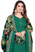 Green Cotton Blend Printed Unstitched Salwar Suit Material