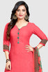 Peach Crepe Printed Unstitched Salwar Suit Material