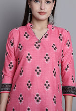 Load image into Gallery viewer, Light Pink Polyester Cotton Printed Salwar Suit with Dupatta